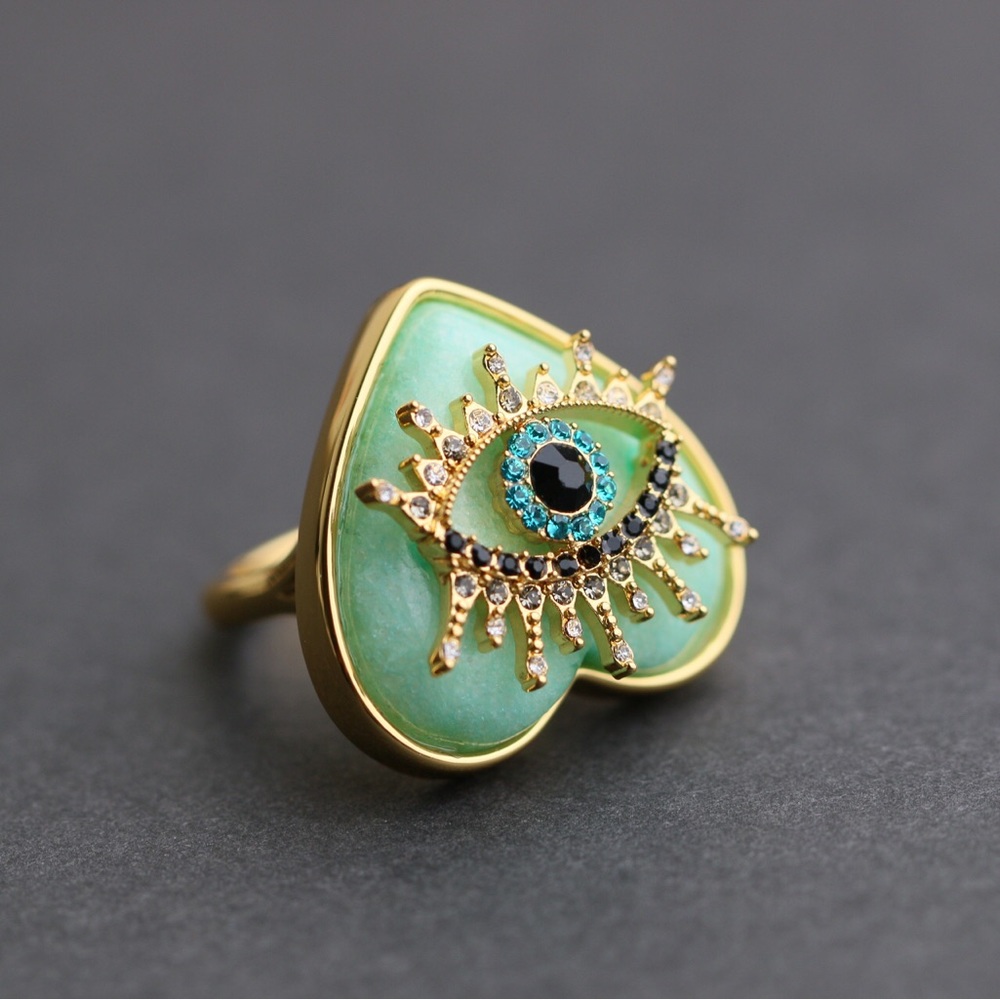 Kurt Geiger Evil Eye Heart Cocktail Ring - Picture 5 of 9